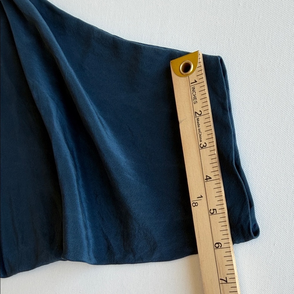 Suzi Chin for Maggy Boutique 100% Silk Navy Mini Dress with Tie Waist - Picture 10 of 13